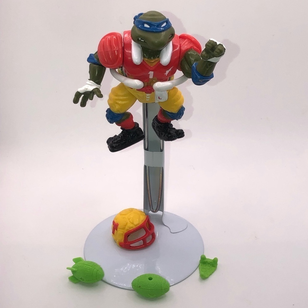 90S TMNT TD Tossin Leo Action Figure 100% Complete w Accessories